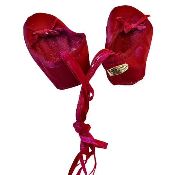 Ballet Slippers Christmas Ornament Ballerina Dancing RED FABRIC Vintage TAIWAN - Picture 7 of 8